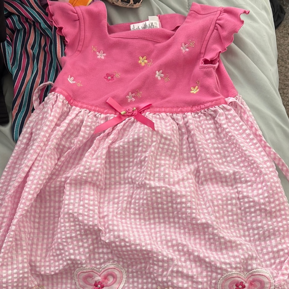 Pink Toddler Dress with Floral Embroidery